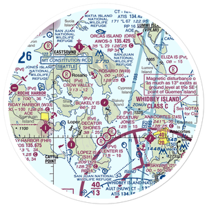 Blakely Island Airport (38WA) VFR Sectional Sticker (30 mile)