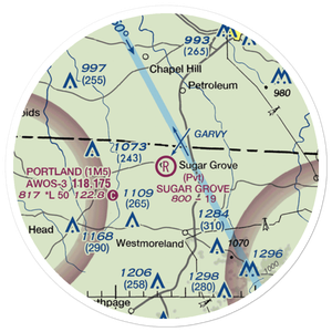Sugar Grove Airport (38TN) VFR Sectional Sticker (20 mile)