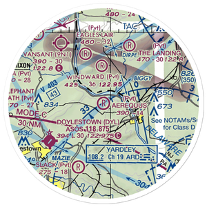 Aerequus Airport (38PA) VFR Sectional Sticker (20 mile)