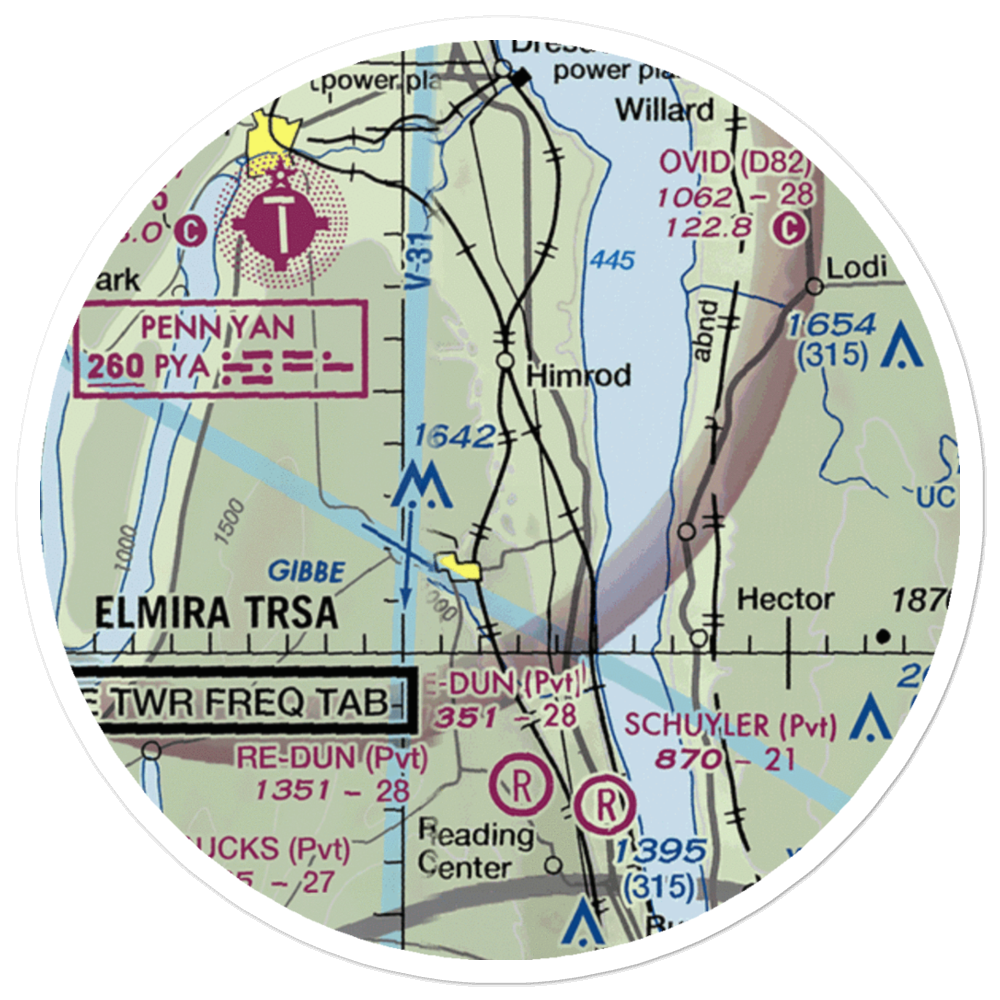 Greenlawn Farm Airport (38NY) VFR Sectional Sticker (20 mile) 