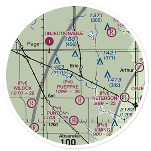 Schroeder Private Airport (38ND) VFR Sectional Sticker (20 mile)
