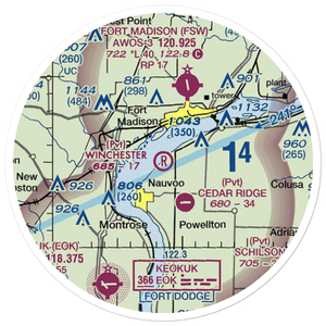 Winchester Airport (38IS) VFR Sectional Sticker (20 mile)