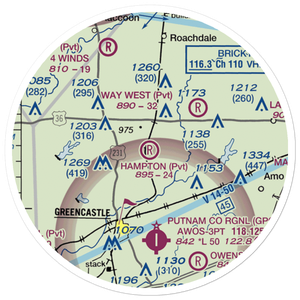 Hampton Field (38II) VFR Sectional Sticker (20 mile)