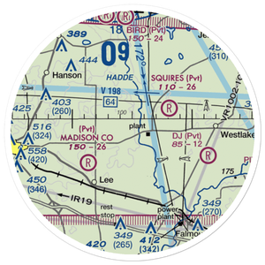 Blue Springs Airport (38FA) VFR Sectional Sticker (20 mile)