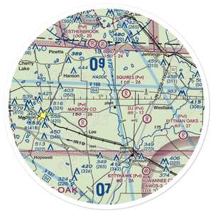 Blue Springs Airport (38FA) VFR Sectional Sticker (30 mile)