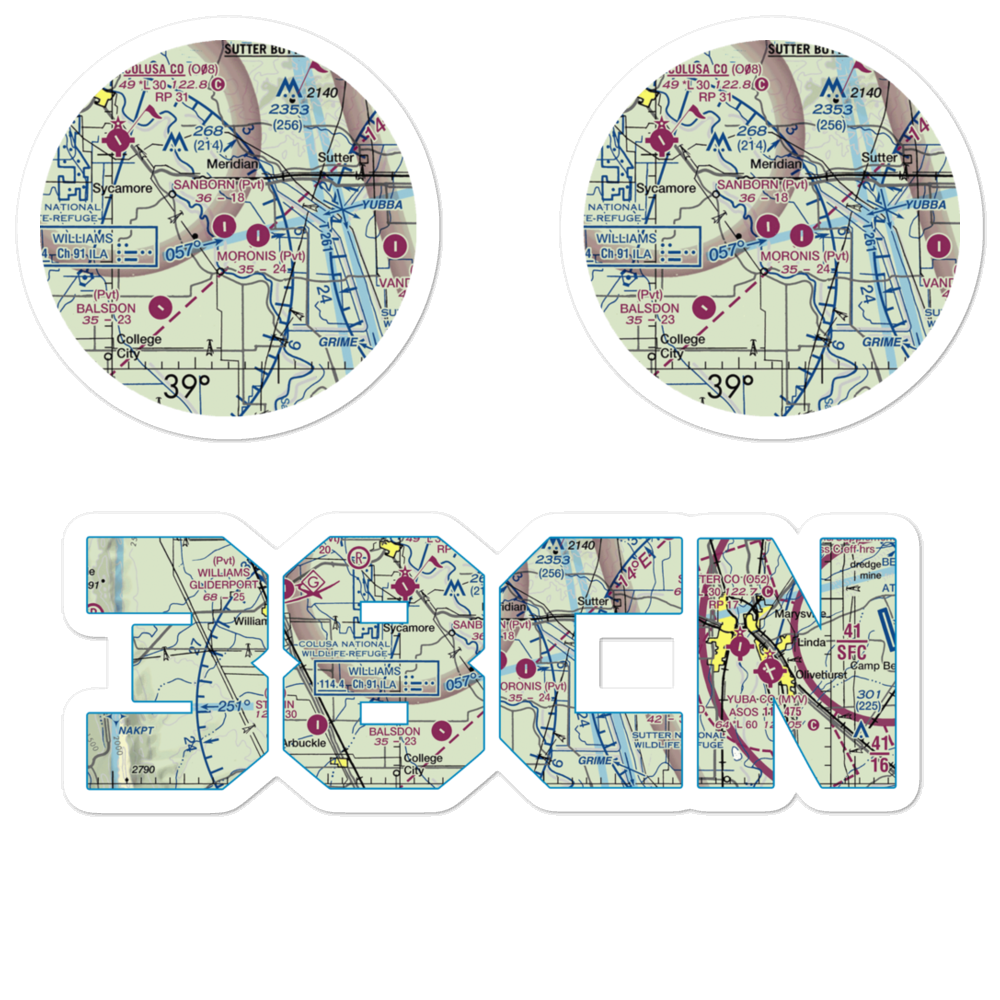 Sanborn Airport (38CN) VFR Sectional Sticker Pack 