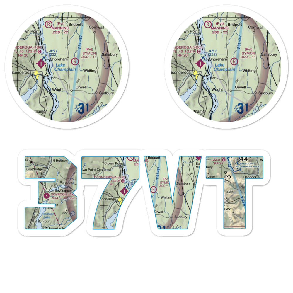 Brisson Airport (37VT) VFR Sectional Sticker Pack 