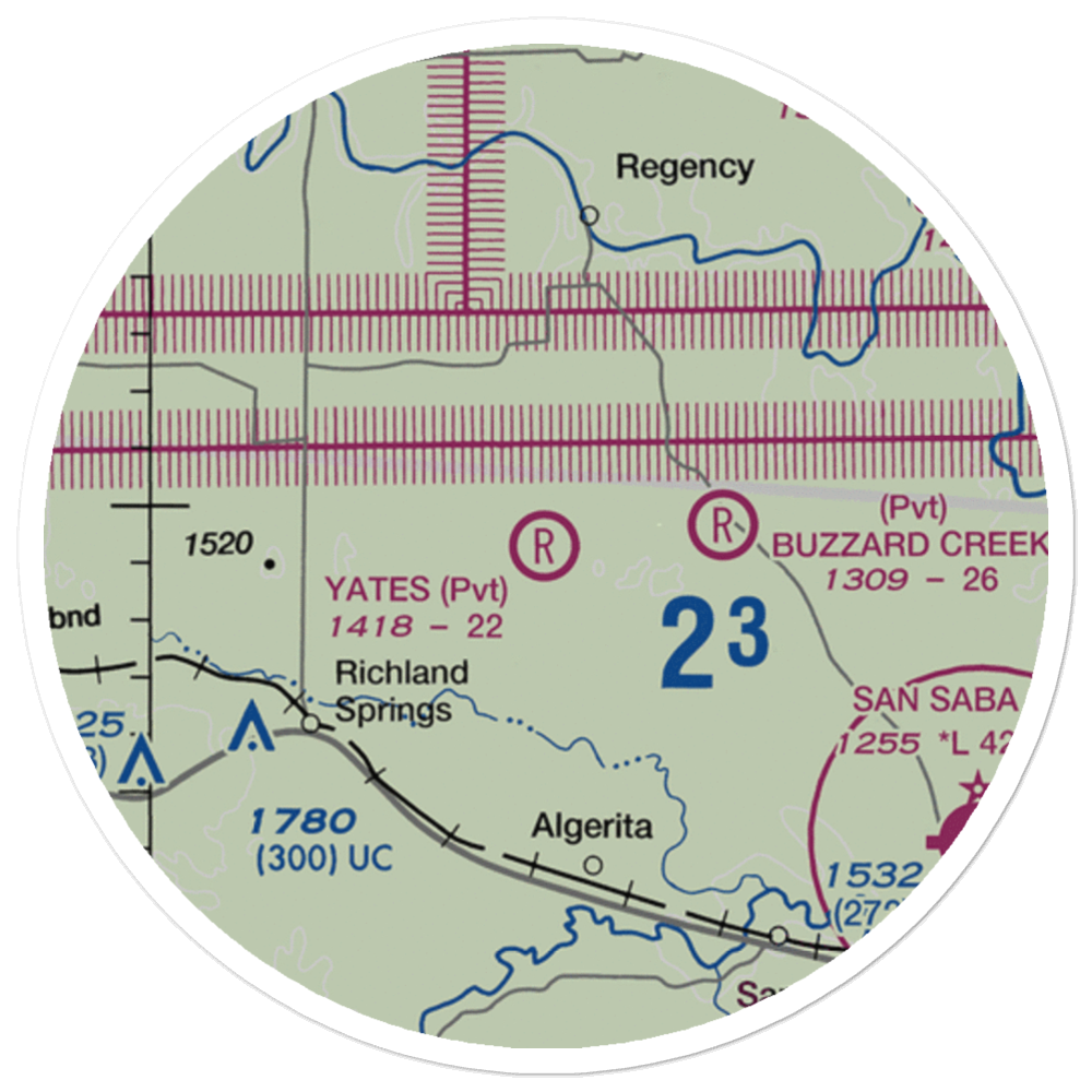Yates Field (37TX) VFR Sectional Sticker (20 mile) 