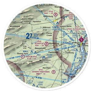 Roadcap Airport (37PA) VFR Sectional Sticker (30 mile)
