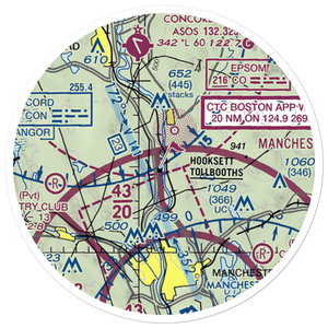 Hooksett's Seaplane Landing (37NH) VFR Sectional Sticker (20 mile)