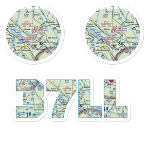 Dale Curten Farm Airport (37LL) VFR Sectional Sticker Pack