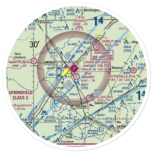 Minder Airport (37IL) VFR Sectional Sticker (30 mile)