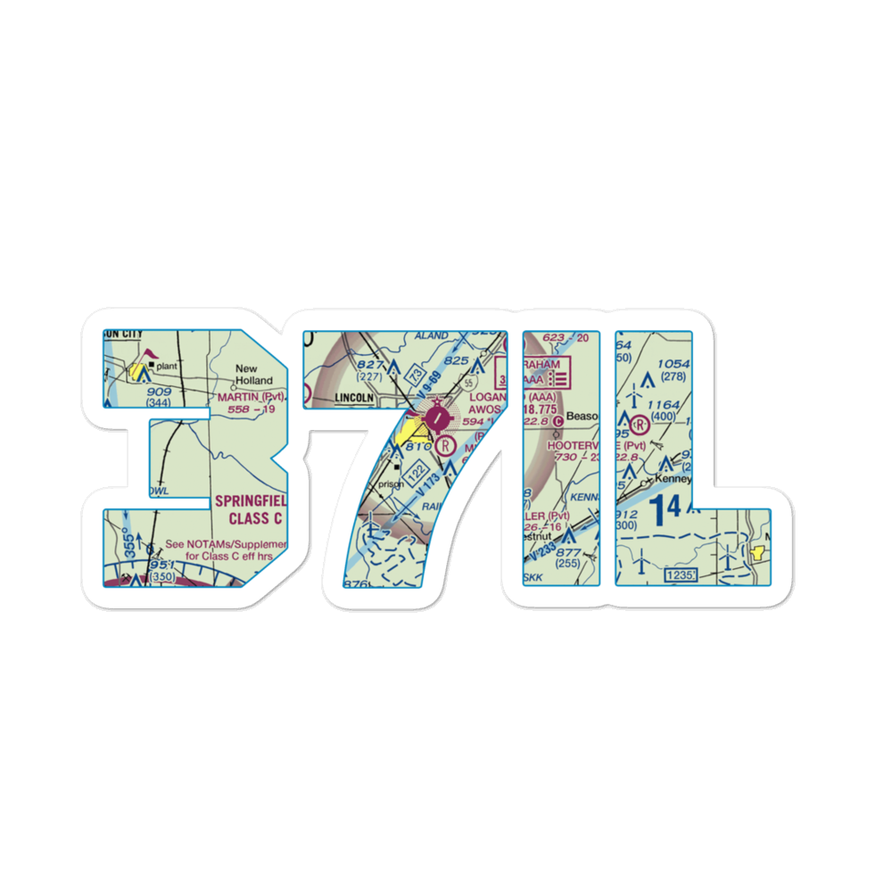 Minder Airport (37IL) VFR Sectional Sticker 