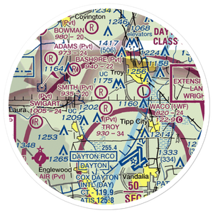 Troy Skypark Airport (OH71) VFR Sectional Sticker (20 mile)