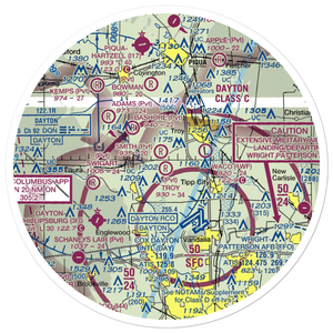 Troy Skypark Airport (OH71) VFR Sectional Sticker (30 mile)