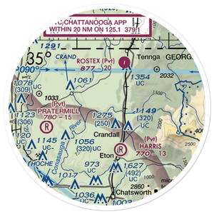 Blue Bird Field (37GA) VFR Sectional Sticker (20 mile)