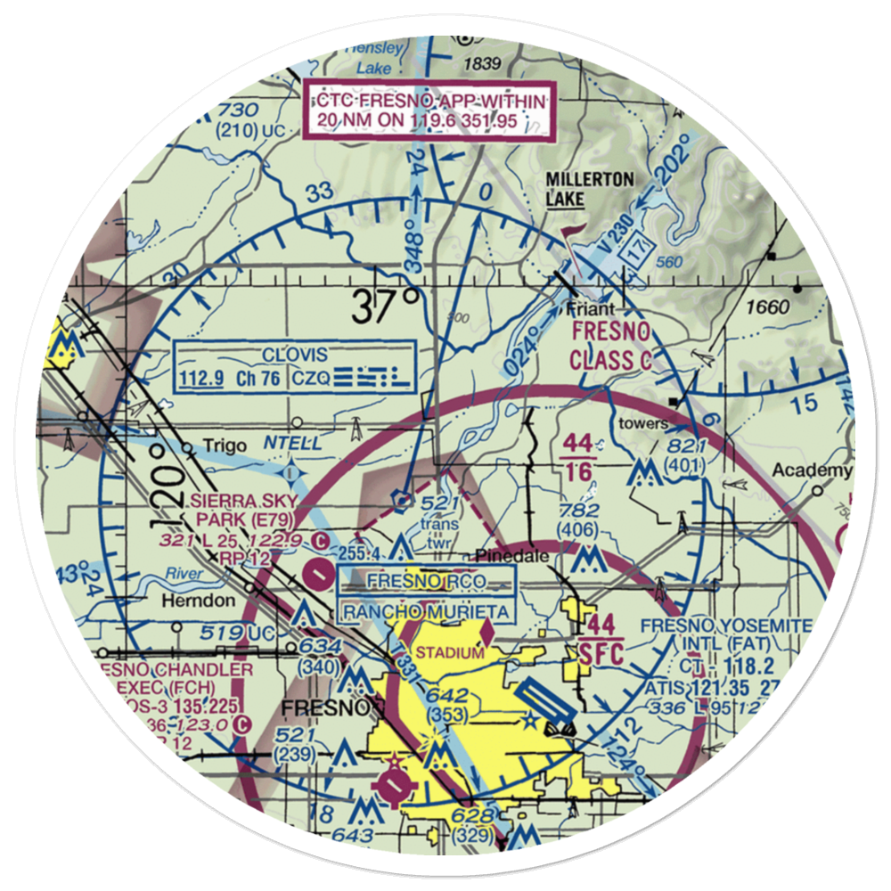 Arnold Ranch Airport (37CN) VFR Sectional Sticker (30 mile) 
