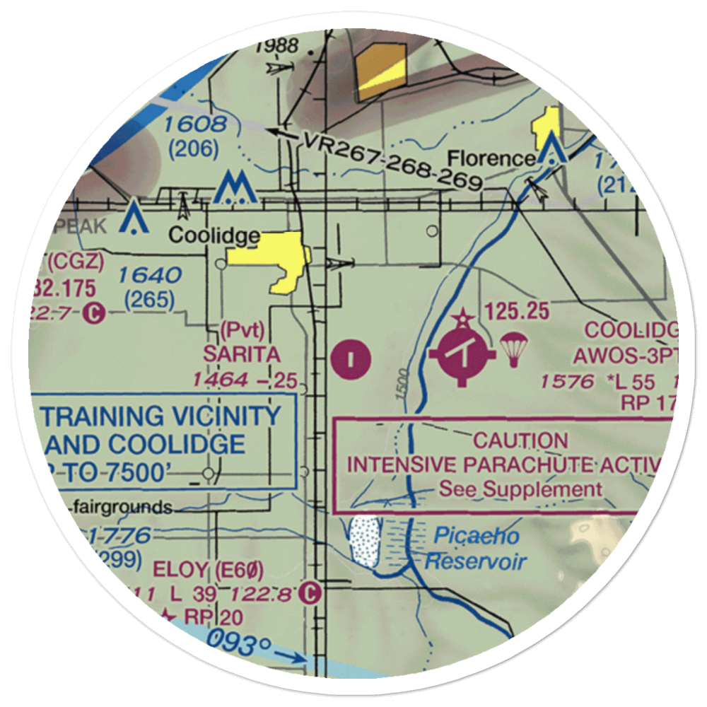 Sarita Airport (37AZ) VFR Sectional Sticker (20 mile) 