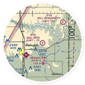 Mill Iron Ranch South Airport (36XS) VFR Sectional Sticker (20 mile)