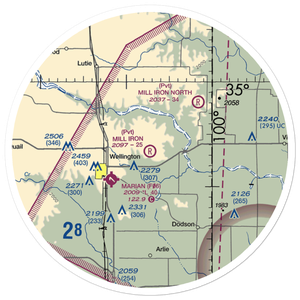 Mill Iron Ranch South Airport (36XS) VFR Sectional Sticker (30 mile)