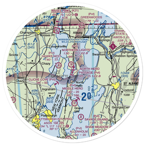 North Hero Passage Seaplane Base (36VT) VFR Sectional Sticker (30 mile)