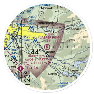 Jasper Ridge Airstrip (36OR) VFR Sectional Sticker (20 mile)