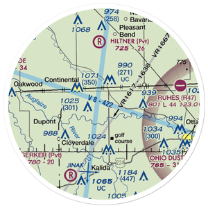 Verhoff Airport (36OI) VFR Sectional Sticker (20 mile)