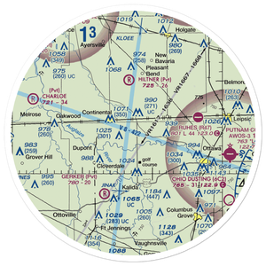 Verhoff Airport (36OI) VFR Sectional Sticker (30 mile)