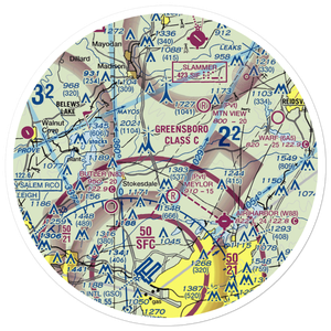 Greensboro North Airport (36NC) VFR Sectional Sticker (30 mile)