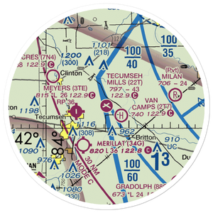 Tecumseh Products Airport (36MI) VFR Sectional Sticker (20 mile)