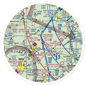 Tecumseh Products Airport (36MI) VFR Sectional Sticker (30 mile)