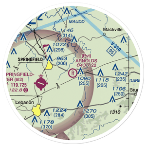 Arnolds Airport (36KY) VFR Sectional Sticker (20 mile)