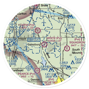 White Farms Airport (36KS) VFR Sectional Sticker (20 mile)