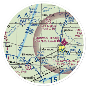 Gillen Airport (36IS) VFR Sectional Sticker (20 mile)