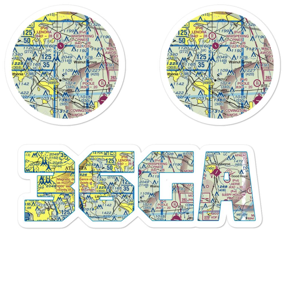 Lola Landing Airport (36GA) VFR Sectional Sticker Pack 