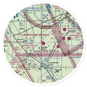 Stone Land County Airport (36CA) VFR Sectional Sticker (30 mile)