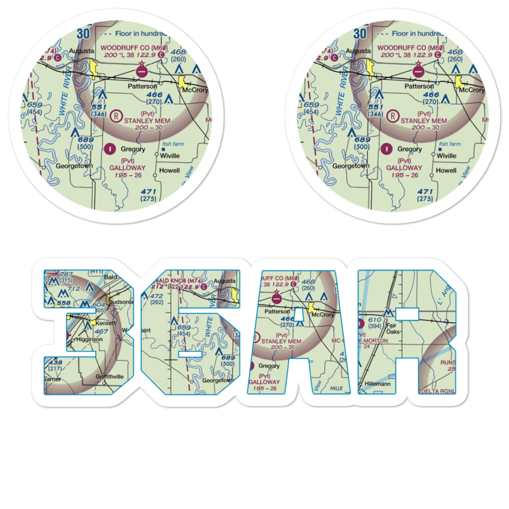 David Stanley Memorial Airport (36AR) VFR Sectional Sticker Pack 