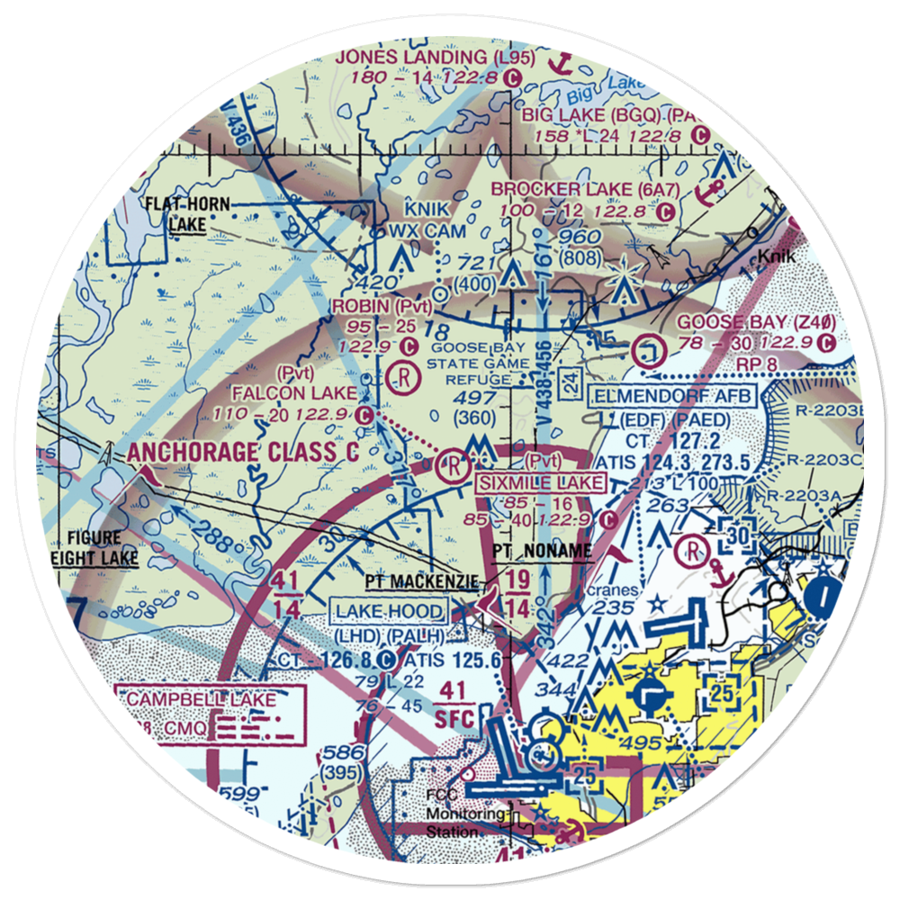 Flyway Farm Airstrip (36AK) VFR Sectional Sticker (30 mile) 