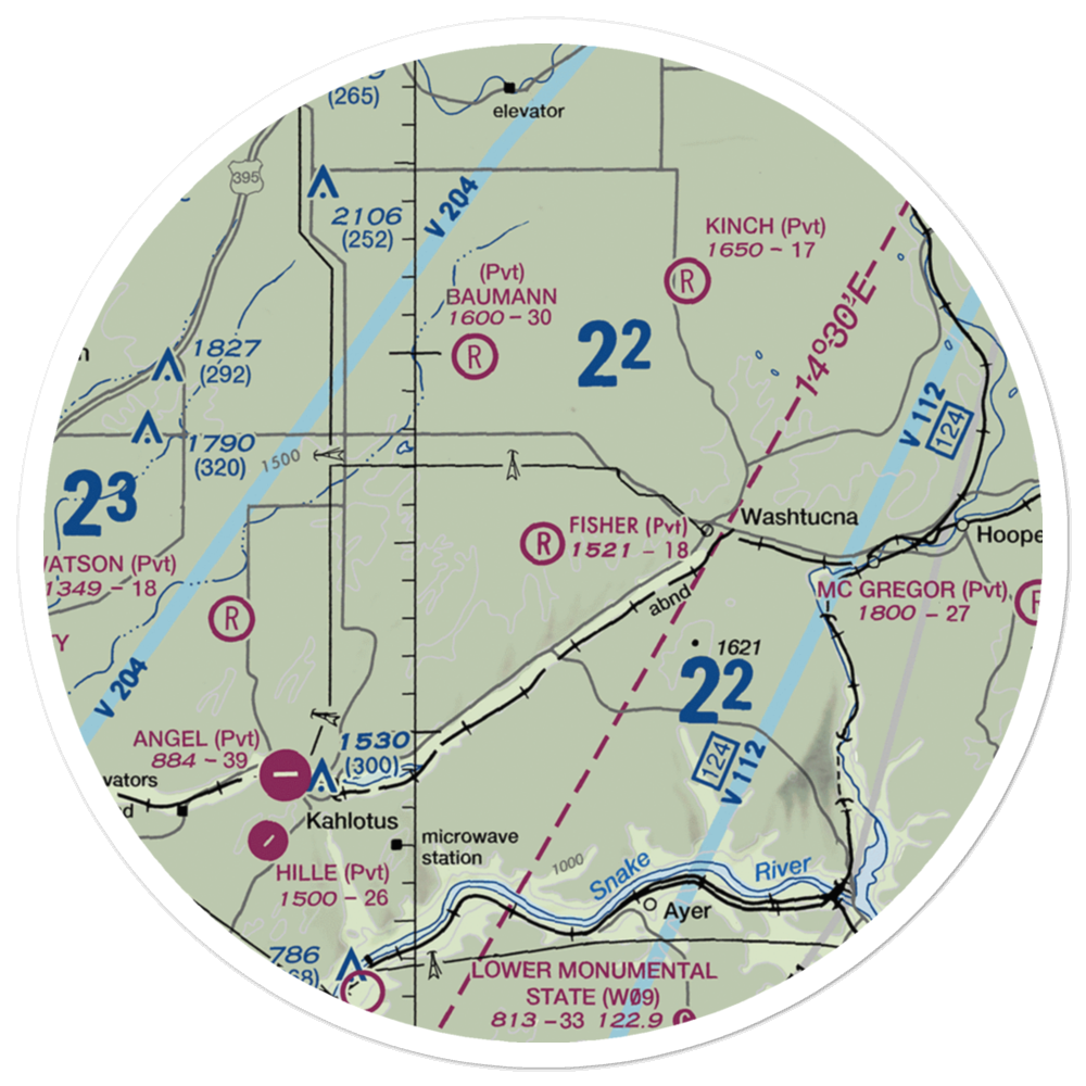 Fisher Ranch Airport (35WA) VFR Sectional Sticker (30 mile) 