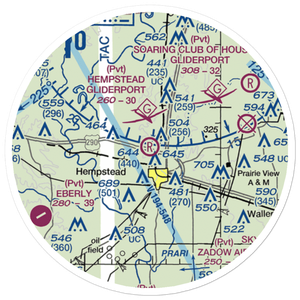 Hempstead Gliderport (35TS) VFR Sectional Sticker (20 mile)