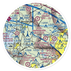 Johnston Airport (35NC) VFR Sectional Sticker (20 mile)