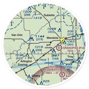 Clarion Field (35IL) VFR Sectional Sticker (20 mile)