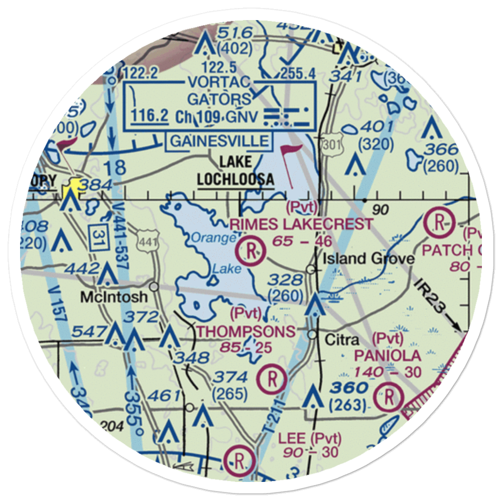 Rimes Lakecrest Airport (35FA) VFR Sectional Sticker (20 mile) 