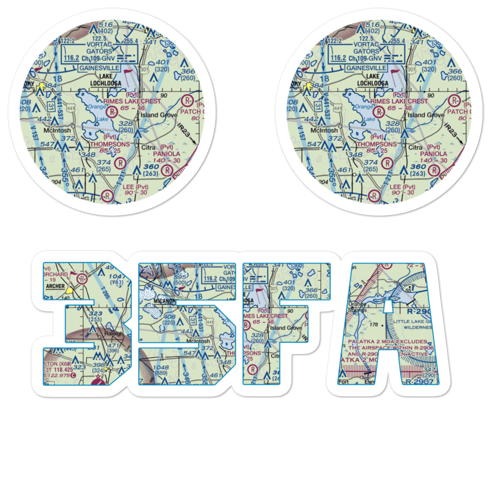 Rimes Lakecrest Airport (35FA) VFR Sectional Sticker Pack 