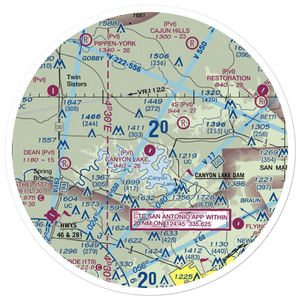 Canyon Lake Airport (34TS) VFR Sectional Sticker (30 mile)