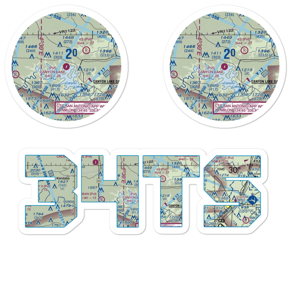 Canyon Lake Airport (34TS) VFR Sectional Sticker Pack 