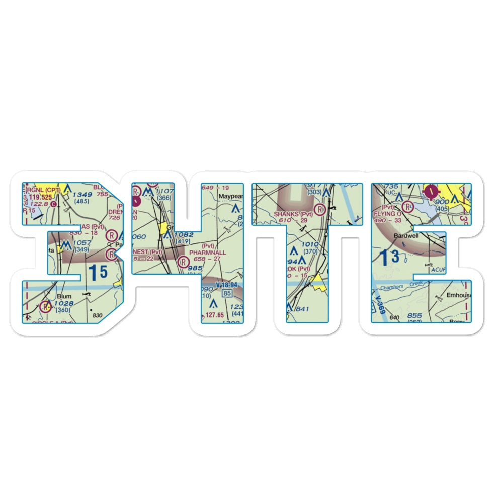 Bee Creek Airport (34TE) VFR Sectional Sticker 