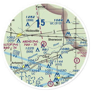 Arend Airport (34OH) VFR Sectional Sticker (20 mile)