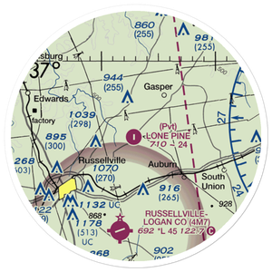 Lone Pine Aerodrome (34KY) VFR Sectional Sticker (20 mile)