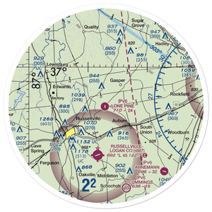 Lone Pine Aerodrome (34KY) VFR Sectional Sticker (30 mile)